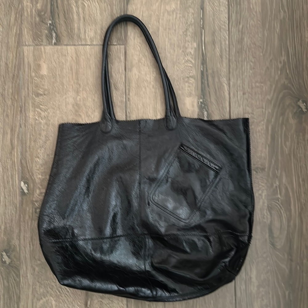HOBO large leather shoulder tote bag
